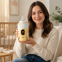 Nouvelle chauffe-biberon portable sans fil à température constante, 6 vitesses réglables, affichage numérique, chauffe-lait universel pour l'extérieur