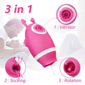 Jouet sexuel 3 en 1 en forme de renne, suceur de clitoris, vibrateur à cornes, échantillon gratuit, jouets sexuels pour adultes, vibrateur avec livraison gratuite - Product Image 2
