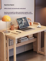 Bureau pliable extensible en bois de caoutchouc massif pour étudiant, idéal pour la maison, la chambre, l'ordinateur, l'écriture, modèle compact de bureau ZDZ96