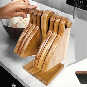 Plateau à pizza rond en bois avec support pour fête, plateau à steak, assiette à dessert - Product Image 4