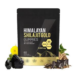 Gomitas de Shilajit del Himalaya Orgánico de Marca Privada con Ácido Fúlvico y Vitaminas, Suplemento Energético de 60 Unidades para Adultos - Product Image 1