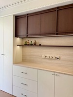Panel Dinding Batu Travertine Beige Alami Melengkung untuk Interior, Pelapis Dinding, Pajangan Komersial, Batu Fleksibel