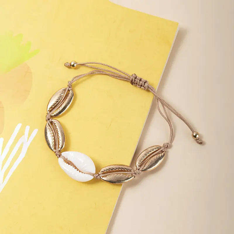 2023 new arrival summer adjustable braided shell bracelet for couple