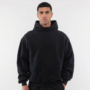 Sweat à capuche polaire épais uni pour homme, 100 % coton respirant, idéal pour le sport et le commerce transfrontalier - Product Image 1