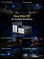 Workstation AMD AI 9 HX470 Mini PC 12-core 24-thread Computer WiFi7 Mini PC 64GB LPDDR5 1TB SSD Gaming Computer Desktop