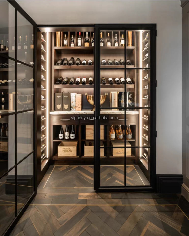 Modern Luxury LED Light Temperature Controlled Wine Bar Cabinet ...