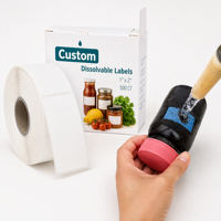 Étiquettes alimentaires hydrosolubles 2x1 pouce et 1x2 pouce, autocollants adhésifs dissolvables pour traiteur, buffet, conteneurs de cuisine - Fabricant
