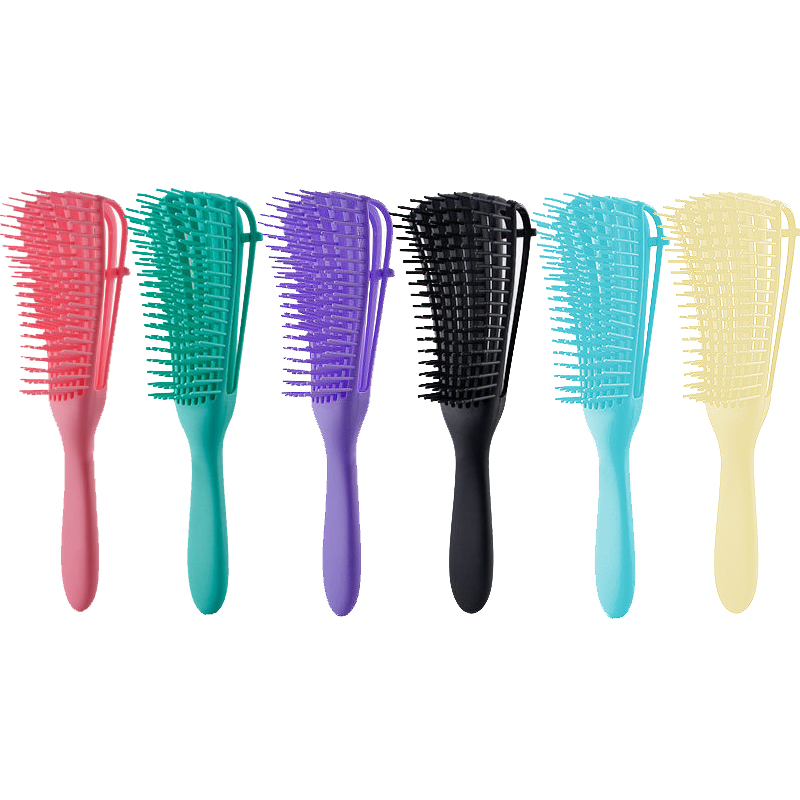 Wholesale custom logo products eight rows detangling massage detangle hairbrush for curly hair Brush