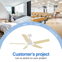 Ventilateur de plafond à pales droites Nordic Fresh 48 pouces avec LED RGB, télécommande, 6 vitesses, économie d'énergie - Ventilateur de plafond à pales droites