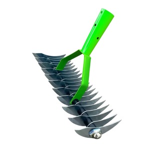 New Stainless Steel Lawn Dry Grass Leaf Rake Soil Turner Green Orange Garden <b>Tool</b> with Wheels Extension Pole <b>for</b> Garden Supplies - Product Image 5