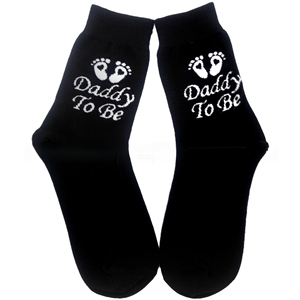 Chaussettes de maternité exclusives noires pour hommes, pour futurs pères, DABBY TO BE SOCK, chaussettes amusantes en coton pour papa, chaussettes mi-mollet, cadeau pour papa - Product Image 1