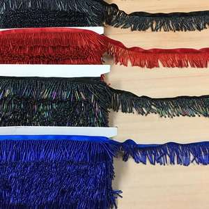 Frangia di vetro con perline di alta qualità 4Cm di pizzo lungo con perline per abito su rotolo - Product Image 3