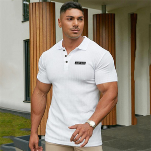 Polo <span class=keywords><strong>simple</strong></span> et basique pour homme, col polo, manches courtes, matière polyester douce, pour les loisirs - Product Image 4