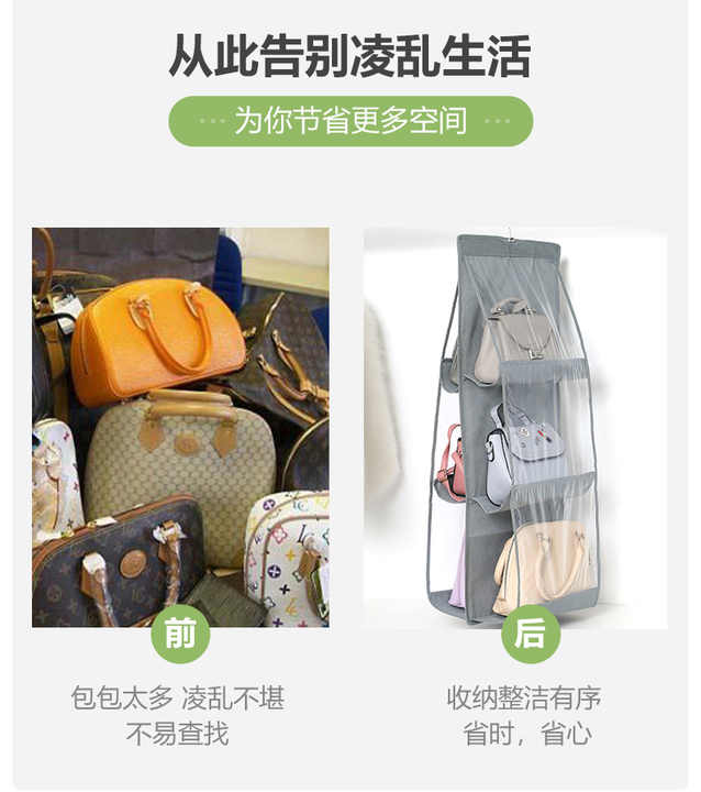 Organizer Appendibile Per Borse E Accessori - 8 Tasche Trasparenti Con Gancio In Metallo - Foto 9