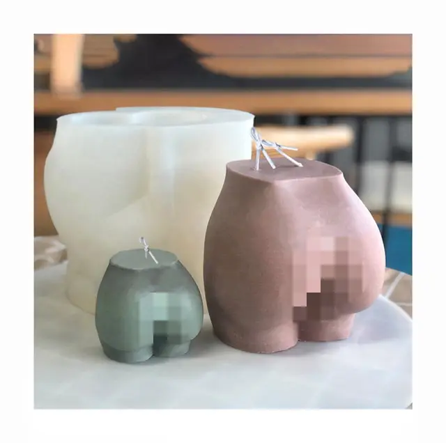 DLW042 Hip-Shape Candle Mold Nude Ass Clay Molds Human Bodys Silicone Mold Naked Women Buttock Resin Mould