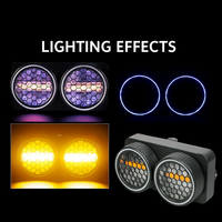Lumière de scène LED à double œil accrocheuse avec faisceau lumineux intense, halo RVB vibrant, lentille en nid d'abeille, contrôle du son RDM pour les événements et les clubs