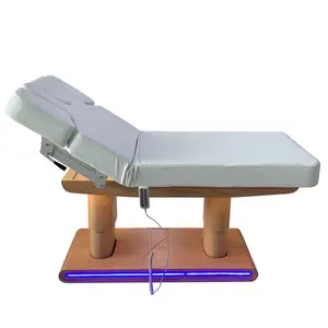 Luxury Massage Tables Salon Furniture White Beauty Bed Led Light Electric Facial Eyelash Chair For Spa Beauty Salon
