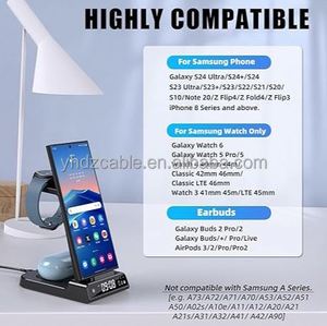 3-in-1 Wireless Magnetic Charger <b>Clock</b> Multi-function Phone Charging Station Fast Charging Universal for Headset Watch - Product Image 6