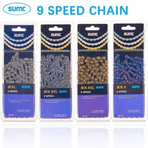 <span class=keywords><strong>Cadena</strong></span> de bicicleta de 9 velocidades SUMC, plata, oro, medio/hueco completo, ultraligera, 116L, 9 s, <span class=keywords><strong>9V</strong></span>, piezas de cadenas de bicicleta de carretera de montaña para Shimano Sram - Product Image 2