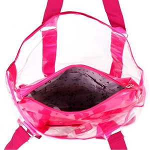 Borsa a Spalla Trasparente in PVC <span class=keywords><strong>Tendenza</strong></span> Moda 2025, Borsa Shopper Monocolore con Tasca Interna con Cerniera e Tote - Product Image 5