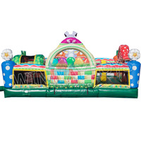 Château gonflable sur le thème de Pâques de qualité commerciale avec aire de jeux pour enfants lapin Fun City Combo Castle Bouncer Slide