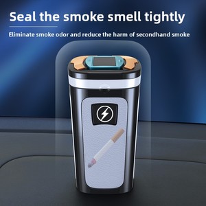 Cendrier LED portable pour voiture JX, cendrier universel pour voiture, porte-cendres pour cigarettes, décoration intérieure de voiture avec allume-cigare - Product Image 2
