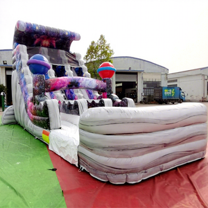 Château gonflable d'extérieur pour enfants de qualité commerciale, avec toboggan aquatique 3D sur le thème de l'astronaute et du surf spatial - Product Image 1