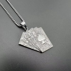 Yunnique – collier avec pendentif en acier inoxydable pour hommes, bijoux de fête avec strass - Product Image 3
