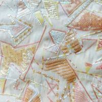 Tissu en polyester 100% brillant brodé de paillettes, résistant à l'abrasion, pour robes, robes à paillettes, robes de soirée