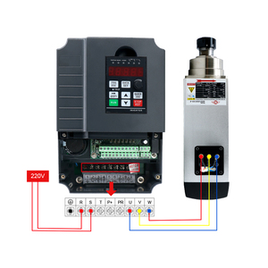 มอเตอร์แกนหมุนความเร็วสูง HLTNC 24000RPM ER32 AC กำลัง 6 กิโลวัตต์ พร้อม VFD 7.5k สำหรับงานกัดเซาะเซรามิก ระบายความร้อนด้วยอากาศ - Product Image 1