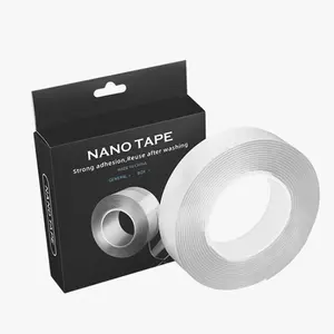 Double Sided Tape Heavy Duty, Multipurpose Removable Mounting Adhesive  Grip,Reusable Strong Sticky Wall Strips Transparent (9.85FT) (u tape 001)