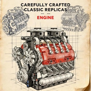ชุดประกอบโมเดลเครื่องยนต์ V8 คู่ สำหรับวิศวกรรมอิเล็กทรอนิกส์และเครื่องกล แบบขายส่ง ชุดตัวต่อขนาดเล็กสำหรับประกอบเอง เหมาะสำหรับผู้ใหญ่ - Product Image 3