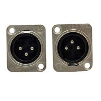 Conector XLR de 3 Pines para Montaje en PCB, Conector XLR Cuadrado de 3 Pines, Conector XLR Macho de 3 Pines, Conector de Micrófono de Metal de 3 Pines para Mezcladora