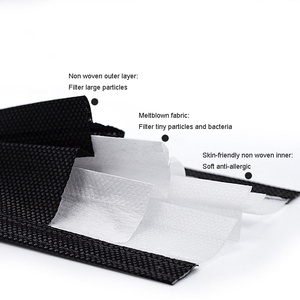 Masques chirurgicaux jetables en tissu non tissé 3 plis de couleur noire de qualité supérieure OEM, <span class=keywords><strong>niveau</strong></span> <span class=keywords><strong>1</strong></span> <span class=keywords><strong>ASTM</strong></span> - Product Image 2