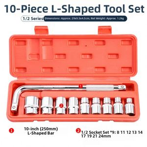 Ensemble <span class=keywords><strong>de</strong></span> 10 douilles multifonctionnelles en acier au carbone pour réparation automobile avec grande boîte à outils et clé à molette - Product Image 5