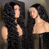 Perruque 100% Cheveux Humains, Frontale Complète 13*4, Dentelle Transparente, Double Tirage, Cheveux Humains Bruts Birmans Bouclés, Sans Colle, Perruques Full HD Lace