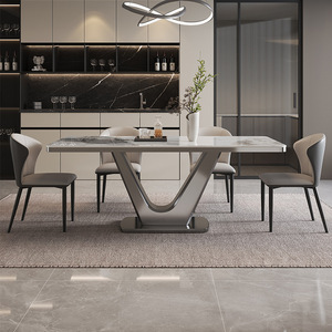 Parsons hiện đại cao cấp thép không gỉ có thể gập lại 4 chỗ ngồi bàn ăn ghế đặt căn hộ nhỏ hình chữ nhật ánh sáng khách sạn sang trọng - Product Image 5