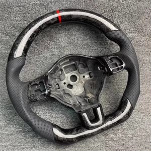 Volant Modifié en Fibre de Carbone Forgé Accessoires de Voiture pour Volkswagen VW <span class=keywords><strong>Golf</strong></span> MK6 GTI R Scirocco R Line - Product Image 1