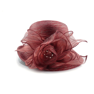Chất Lượng Cao New Elegant Đảng Mũ Cưới Mùa Hè Thời Trang Nữ Organza Nhà Thờ Hat - Product Image 4