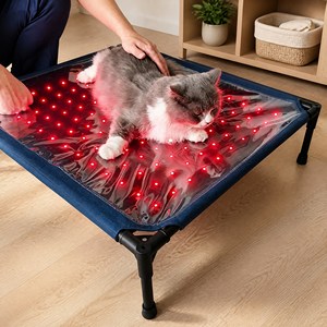 ZT Alfombrilla de Terapia de Luz Roja Portátil de 660nm y 850nm para Mascotas, Rectangular, Impermeable, con 140 LED Rojos, Cama Calefactada para Gatos - Product Image 4