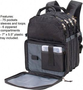 Free Sample Custom Heavy Duty <b>Tools</b> Storage <b>Backpack</b> 75-Pocket <b>Tool</b> <b>Backpack</b> <b>Tool</b> Bag for Electrician - Product Image 2