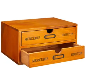 Двухуровневый деревянный ящик для хранения в винтажном стиле