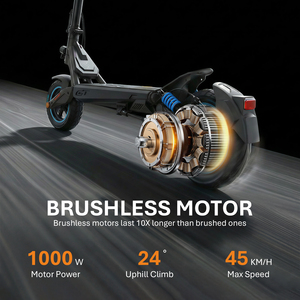 Trottinette électrique tout-terrain HEZZO F2 10 pouces, 48V 1000W, batterie lithium 15Ah, pneus 10 pouces, vitesse maximale 45 km/h, autonomie 50 km - Product Image 3