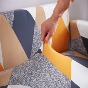 Tùy Chỉnh Màu Sắc Cổ Điển Đồng Bằng Nhuộm Hình Học Polyester Modular Phổ Đàn Hồi Sofa Slipcover Thiết Lập - Product Image 4