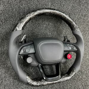 Adecuado para <span class=keywords><strong>Audi</strong></span> A1 A3 A4 A5 A6 A7 RS R8 RS3 C7 Q5 Q7 <span class=keywords><strong>S3</strong></span> 8V B8 B9 S4 Q3 Q8 TT Volante de fibra de carbono forjado personalizado - Product Image 2