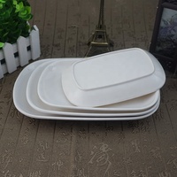 Vaisselle de restaurant incassable, logo personnalisé, assiette ovale en mélamine blanche de 9,5 pouces