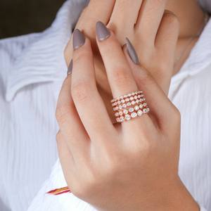 Elegant <b>Rose</b> <b>Gold</b> Plated American Diamond Bangles <b>Set</b> for Women Stylish Party Wear Wedding <b>Jewelry</b> Online - Product Image 5