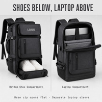 Sac à dos pour ordinateur portable avec compartiment inférieur pour chaussures, imperméable, 36-55L, 16 pouces, sac de voyage d'affaires, logo personnalisé OEM ODM