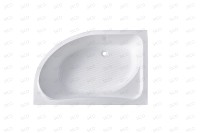 Baignoire d'angle moderne en acrylique 1,5 m, encastrable, avec drain réversible et égouttoir pour salle de bain