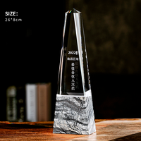 Haut de gamme nouvelle Production en gros marbre Base cristal trophée rectangulaire marbre trophée pour Champion Souvenir trophées